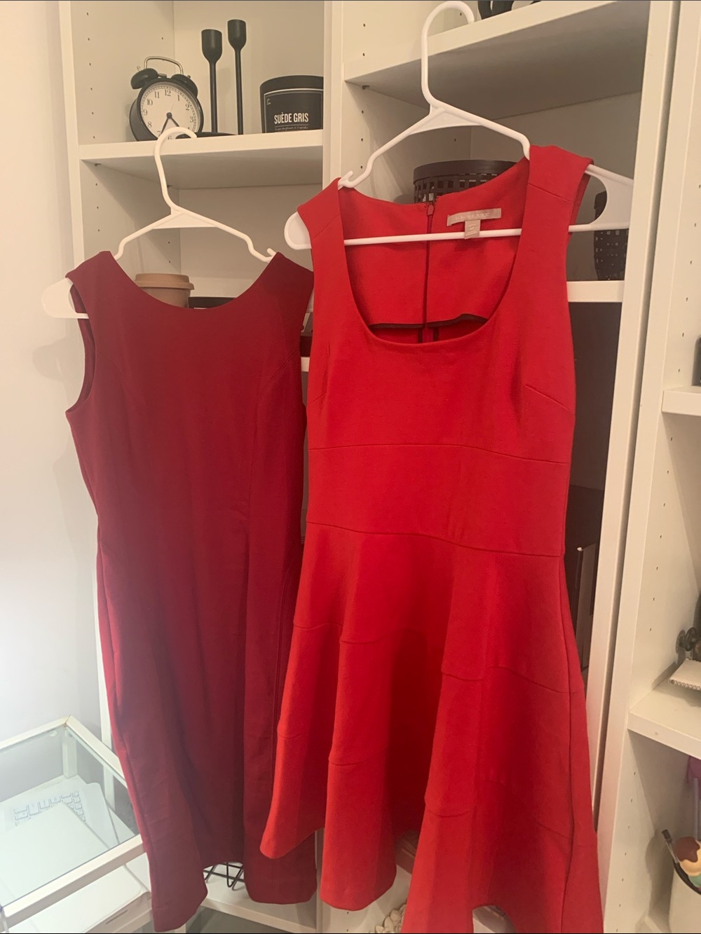 Banana Republic Red Sleeveless Fit-and-Flare Midi Dress
